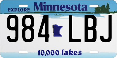 MN license plate 984LBJ