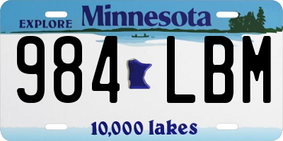 MN license plate 984LBM