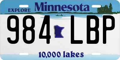 MN license plate 984LBP