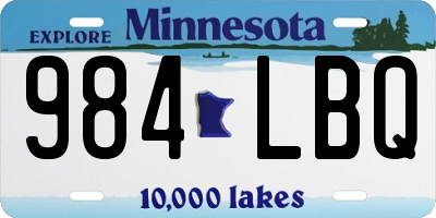 MN license plate 984LBQ