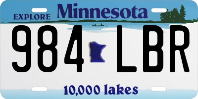 MN license plate 984LBR