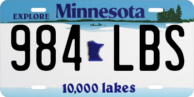 MN license plate 984LBS