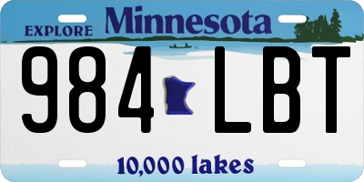 MN license plate 984LBT
