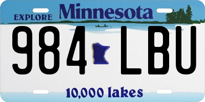 MN license plate 984LBU