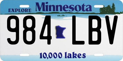 MN license plate 984LBV