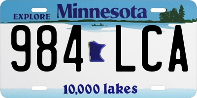 MN license plate 984LCA