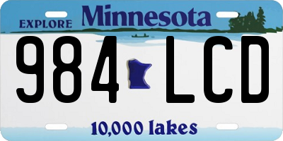 MN license plate 984LCD
