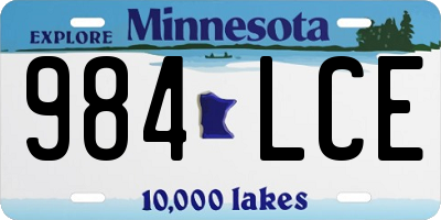 MN license plate 984LCE