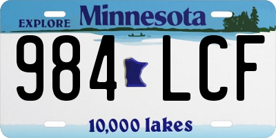 MN license plate 984LCF