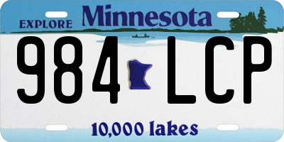 MN license plate 984LCP