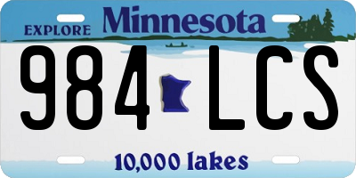 MN license plate 984LCS