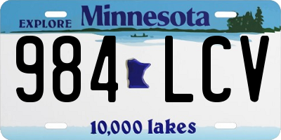 MN license plate 984LCV