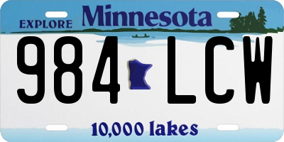 MN license plate 984LCW