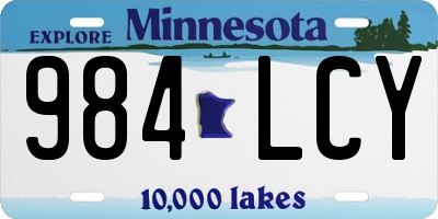 MN license plate 984LCY