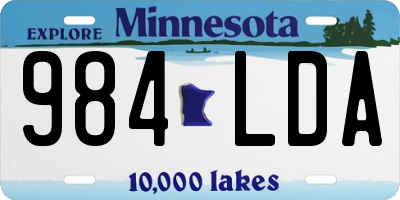 MN license plate 984LDA