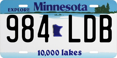 MN license plate 984LDB