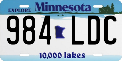 MN license plate 984LDC