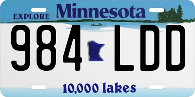 MN license plate 984LDD