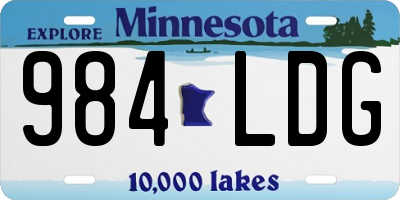 MN license plate 984LDG