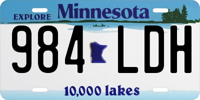 MN license plate 984LDH