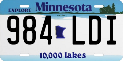 MN license plate 984LDI
