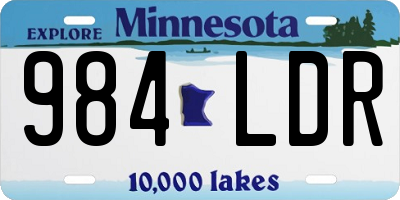 MN license plate 984LDR