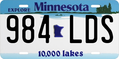 MN license plate 984LDS