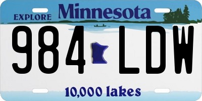MN license plate 984LDW