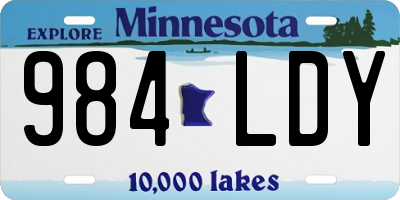 MN license plate 984LDY
