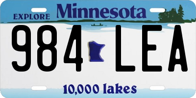 MN license plate 984LEA