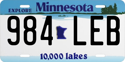 MN license plate 984LEB