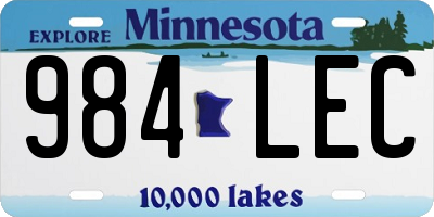 MN license plate 984LEC