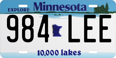 MN license plate 984LEE
