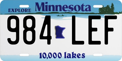 MN license plate 984LEF