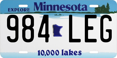 MN license plate 984LEG