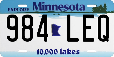 MN license plate 984LEQ