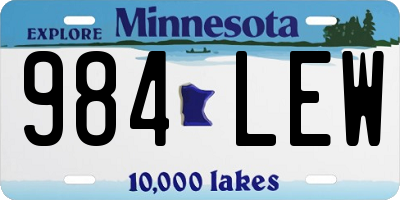 MN license plate 984LEW