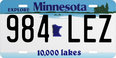 MN license plate 984LEZ