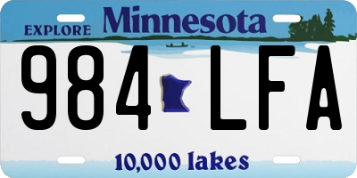 MN license plate 984LFA