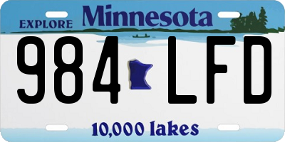 MN license plate 984LFD