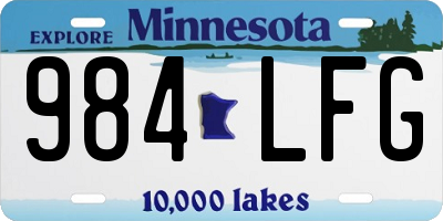 MN license plate 984LFG