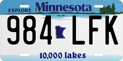 MN license plate 984LFK