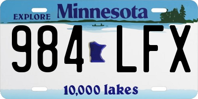 MN license plate 984LFX