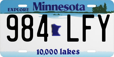 MN license plate 984LFY
