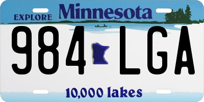 MN license plate 984LGA