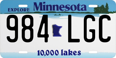 MN license plate 984LGC