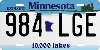 MN license plate 984LGE