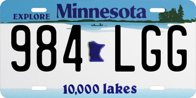 MN license plate 984LGG