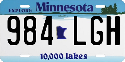MN license plate 984LGH