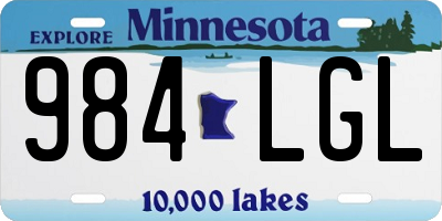 MN license plate 984LGL